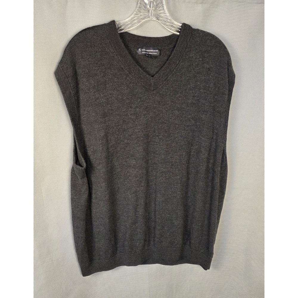 Hart Schaffner Marx Extra Fine Merino‎ Wool Charcoal Gray Sweater Vest Size 3XB